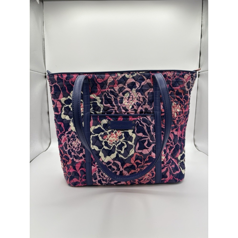 Vera Bradley Pink Purple Large Purse Tote Bag Some Fading And Wear